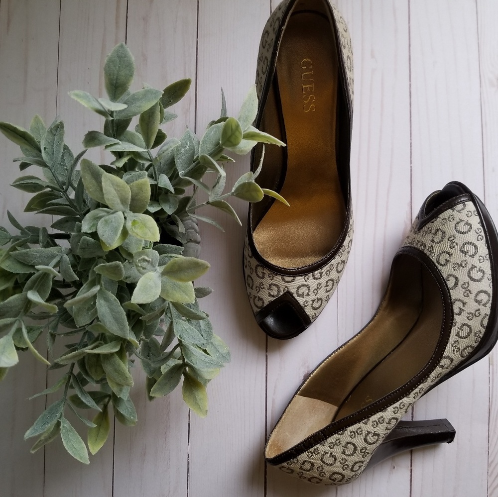 Guess Natural Multi Fabric Platform Shoes - image 6